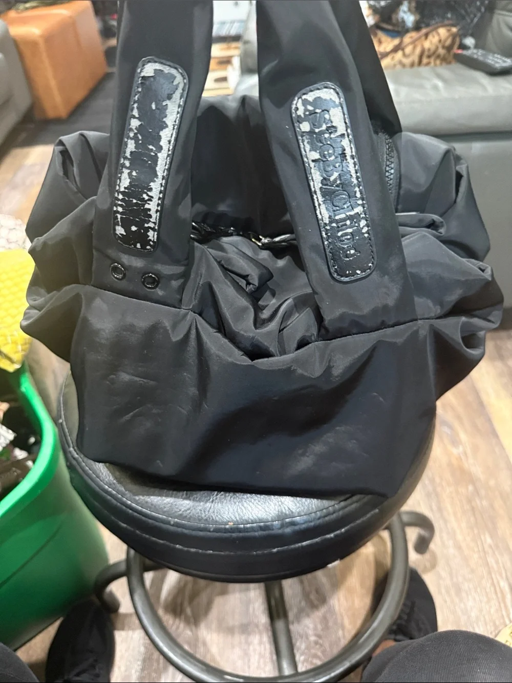 See By Chloe Black Nylon Duffel Tote with Padded Handles. As is